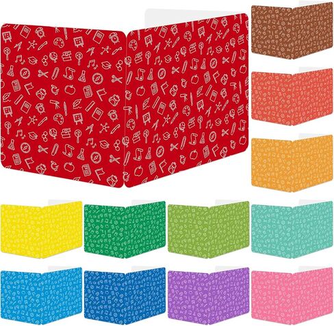 GISGFIM 12 Pack Privacy Shields للطالب في 12 ألوان الباستيل مقاطعات المكتب مجلدات خصوصية متينة اختبار مقسمات درع لوحات الدراسات التقسيم لمدرس الفصول الدراسية العودة إلى اللوازم المدرسية in Kuwait