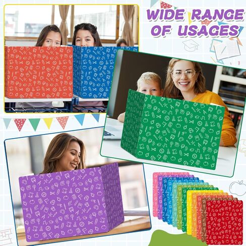 GISGFIM 12 Pack Privacy Shields للطالب في 12 ألوان الباستيل مقاطعات المكتب مجلدات خصوصية متينة اختبار مقسمات درع لوحات الدراسات التقسيم لمدرس الفصول الدراسية العودة إلى اللوازم المدرسية in Kuwait