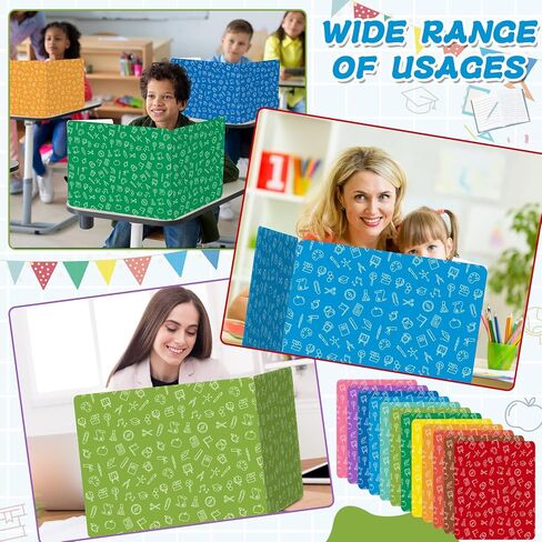 GISGFIM 12 Pack Privacy Shields للطالب في 12 ألوان الباستيل مقاطعات المكتب مجلدات خصوصية متينة اختبار مقسمات درع لوحات الدراسات التقسيم لمدرس الفصول الدراسية العودة إلى اللوازم المدرسية in Kuwait
