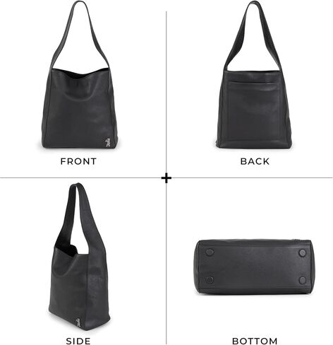 Berliner Bags Shopper Atlanta Leather Women's Bag Large Shoulder Bag Hobo Bag Shoulder Bag Tote Black, black, Minimal in Kuwait