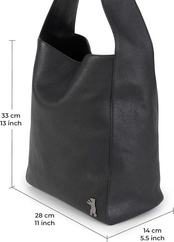 Berliner Bags Shopper Atlanta Leather Women's Bag Large Shoulder Bag Hobo Bag Shoulder Bag Tote Black, black, Minimal in Kuwait