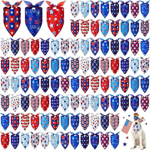Preboun 100 Pieces Summer Bandanas for Dogs Bulk Hawaiian Dog Bandanas Fruit Kerchief Set for Summer Puppy Small Medium Large Pets Costume Accessories(19.7 x 13.8 x 13.8 inch) in Saudi Arabia