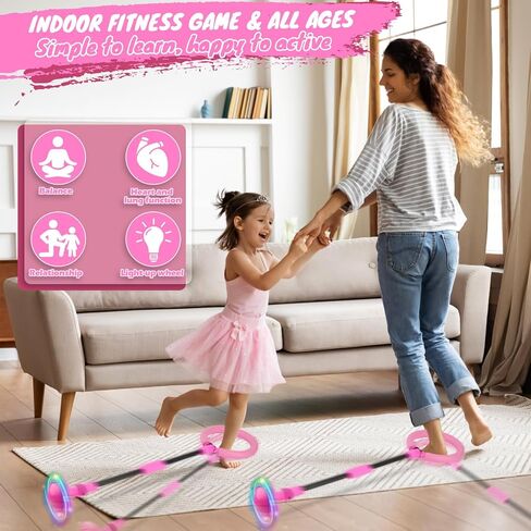 تخطي الكاحل كرة للأطفال ، لعبة قابلة للطي Skip Ball مع عجلة فلاش ملونة ، وألعاب خارجية للأطفال ، وهدية للفتيات والفتيان 5 6 7 8 9 10 سنوات in Kuwait