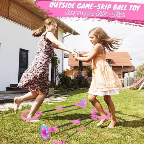 تخطي الكاحل كرة للأطفال ، لعبة قابلة للطي Skip Ball مع عجلة فلاش ملونة ، وألعاب خارجية للأطفال ، وهدية للفتيات والفتيان 5 6 7 8 9 10 سنوات in Kuwait