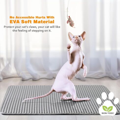 حصيرة القمامة المقاومة للماء ، طبقة مزدوجة EVA ، شبكة كبيرة خالية من الرائحة ، دليل على البول ، تنظيف سهل (رمادي ، 24 × 35) in Kuwait