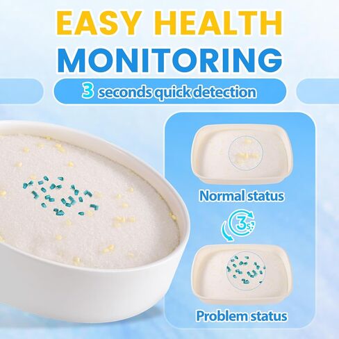 Neword Crystals Cat Sterter Health Monitor Resident Cater Cat Sterter - Deptection Deptection - يساعد في اكتشاف المخالفات في البول القط - القمامة الكريستالية غير المنقوشة مع هلام السيليكا 8 رطل. شنطة in Kuwait