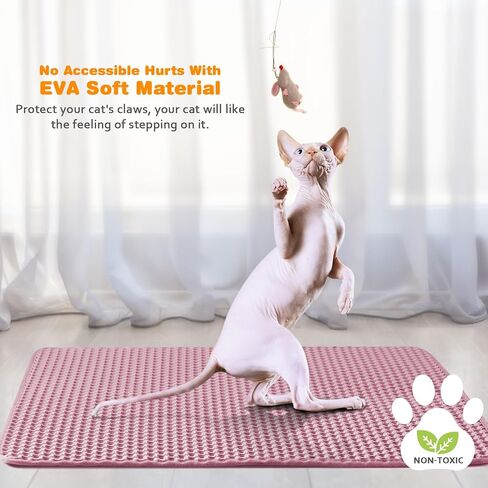 حصيرة القمامة المقاومة للماء ، طبقة مزدوجة EVA ، شبكة كبيرة خالية من الرائحة ، دليل على البول ، تنظيف سهل (رمادي ، 24 × 35) in Kuwait