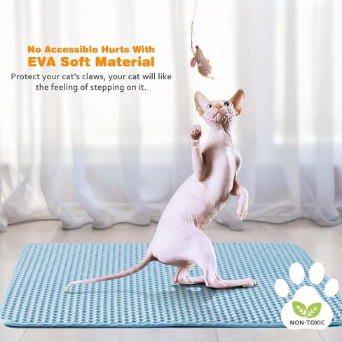 حصيرة القمامة المقاومة للماء ، طبقة مزدوجة EVA ، شبكة كبيرة خالية من الرائحة ، دليل على البول ، تنظيف سهل (رمادي ، 24 × 35) in Kuwait