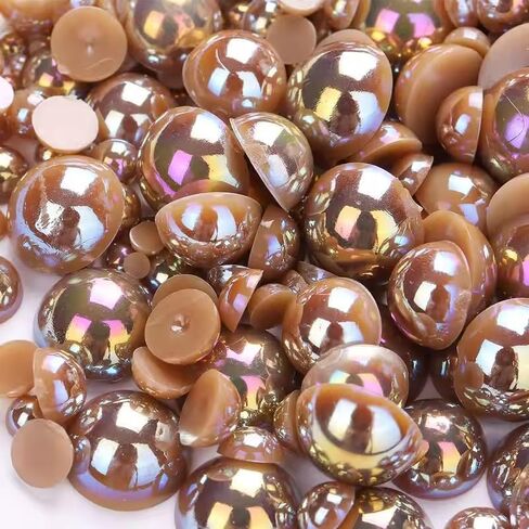 1000pcs أحجام مختلطة 3/4/5/6/8/8/10 مم مسطح نصف جولة جولة الجوهرة لصياغة ، حبات اللؤلؤ الذهبي الأحجار الأحجار الكريمة للحرف اليدوية ، فستان فستان فن الأظافر تصنع الزينة (الذهب) in Kuwait
