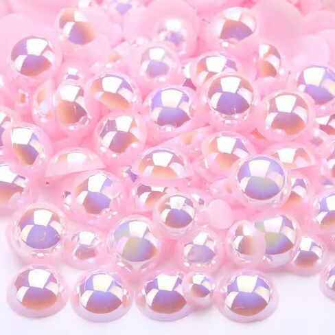 1000pcs أحجام مختلطة 3/4/5/6/8/8/10 مم مسطح نصف جولة جولة الجوهرة لصياغة ، حبات اللؤلؤ الذهبي الأحجار الأحجار الكريمة للحرف اليدوية ، فستان فستان فن الأظافر تصنع الزينة (الذهب) in Kuwait