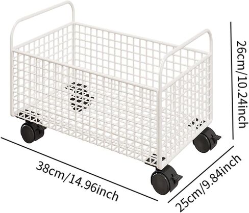 Under Desk Rolling Book Cart Floor Storage Bin with Wheels Movable Storage Rack for Books Drinks Toys Office 18.90x9.84x11.81 inch- 38x25x26 cm in Kuwait