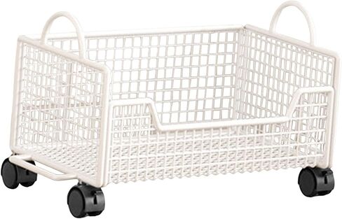 Rolling Book Cart with Wheels Mobile File Cart Bookshelf Multifunctional Storage Organizer 16.54x9.45x10.24 inch for Office Kitchen Pantry- White in Kuwait