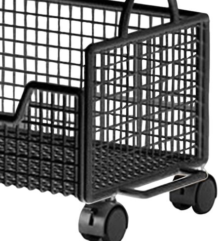 Rolling Book Cart with Wheels Mobile File Cart Bookshelf Multifunctional Storage Organizer 16.54x9.45x10.24 inch for Office Kitchen Pantry- White in Kuwait