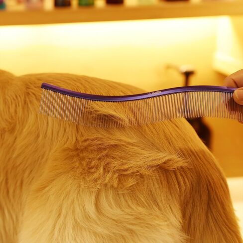 مشط من الفولاذ المقاوم للصدأ مشط للكلاب CATS CAT PET HAIR COMBING RAMING CURGY مع نهايات مستديرة وسلسة أدوات أسنان الفولاذ المقاوم للصدأ لإزالة التشابك والعقدة (بولي) in Kuwait