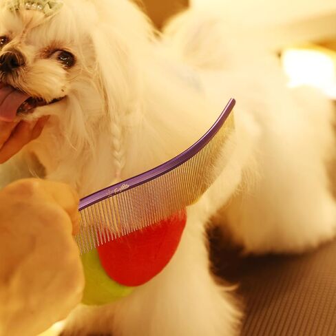 مشط من الفولاذ المقاوم للصدأ مشط للكلاب CATS CAT PET HAIR COMBING RAMING CURGY مع نهايات مستديرة وسلسة أدوات أسنان الفولاذ المقاوم للصدأ لإزالة التشابك والعقدة (بولي) in Kuwait