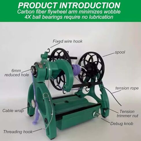 Electric Fiber Spinning Wheel - Black Wool Knitting Wheel with 3 Spools for Easy Yarn Crafting, Hand-Spinning & DIY Projects - Perfect for Beginners and Experts in Saudi Arabia