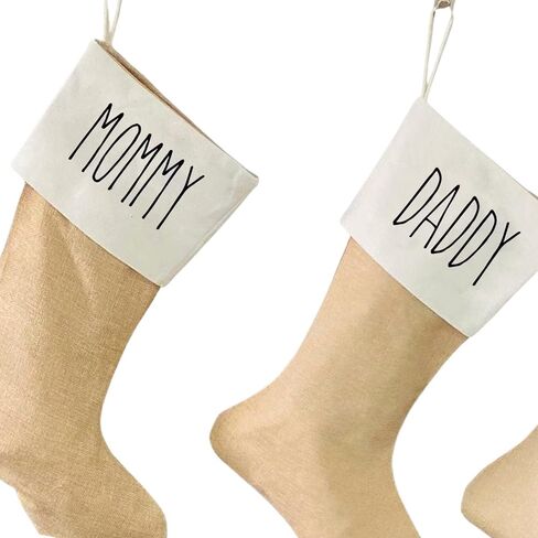 Custom Name Burlap Christmas Stockings, Farmhouse Christmas Fireplace Stockings, Personalized Family Stocking, Customized Stocking in Saudi Arabia