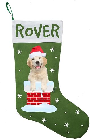 Golden Retriever Christmas Stocking, Golden Retriever Christmas Gift, Personalized Golden Retriever Stocking in Saudi Arabia