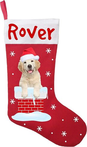 Golden Retriever Christmas Stocking, Golden Retriever Christmas Gift, Personalized Golden Retriever Stocking in Saudi Arabia