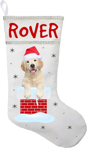Golden Retriever Christmas Stocking, Golden Retriever Christmas Gift, Personalized Golden Retriever Stocking in Saudi Arabia