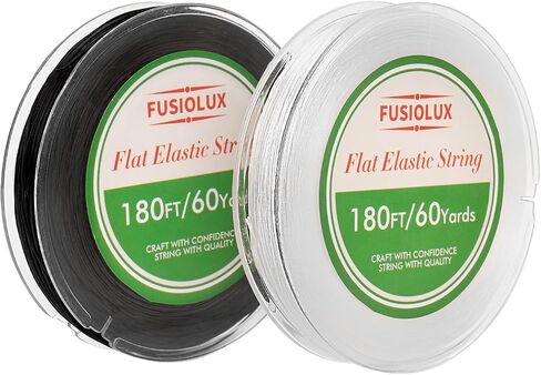 1mm Flat Elastic String for Bracelets,Stretchy Durable Bead String 360Ft,Easy Knotted Elastic Thread for Jewelry Making in Saudi Arabia