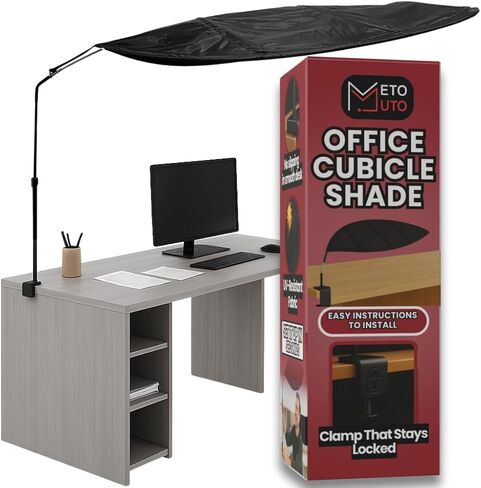 Cubicle Shade - Desk Shade for Cubicle to Block Light, Quick Install, No Tools Needed, Aircraft Grade Aluminium, UV-Resistant Fabric, 57.5x35x35 Inches, No Sag or Tilt, Protects Eyes in Saudi Arabia