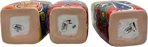 Talavera Planter Pot Square Vase Folk Art Mexican Pottery Handmade Home Decor Indoor Multicolor Outdoor 9.25 "(Multi الفيروز) in Saudi Arabia
