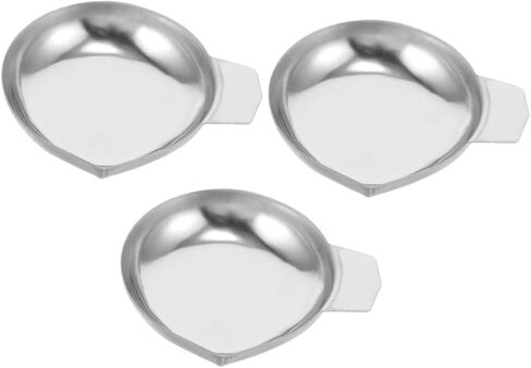 Lurrose 3pcs مقلاة من الفولاذ المقاوم للصدأ المقاوم للصدأ مقلاة مجموعة عالية الدقة صواني للوزن للأحجار الكريمة للمجوهرات وأطباق قياس الذهب متعددة الاستخدامات للمطبخ والمختبر in Saudi Arabia