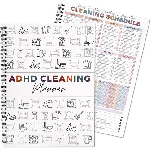 Adhd Cleaning Planner for Adults and Teens Adhd Cleaning and Organizing Planner Cleaning Schedule and Checklist Notebook List Daily Weekly Monthly for Home Chore Chart Adhd Daily Planner in Kuwait