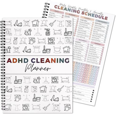 Adhd Cleaning Planner for Adults and Teens Adhd Cleaning and Organizing Planner Cleaning Schedule and Checklist Notebook List Daily Weekly Monthly for Home Chore Chart Adhd Daily Planner in Kuwait