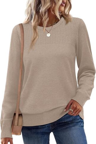 سترات Xieerduo للنساء 2025 قمم طويلة الأكمام حول جولة رقبة مضلعة السترة سترة سقوط فضفاضة in Kuwait