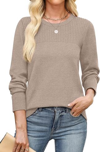 سترات Xieerduo للنساء 2025 قمم طويلة الأكمام حول جولة رقبة مضلعة السترة سترة سقوط فضفاضة in Kuwait