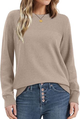 سترات Xieerduo للنساء 2025 قمم طويلة الأكمام حول جولة رقبة مضلعة السترة سترة سقوط فضفاضة in Kuwait