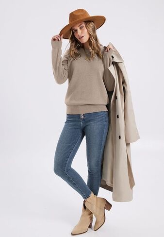 سترات Xieerduo للنساء 2025 قمم طويلة الأكمام حول جولة رقبة مضلعة السترة سترة سقوط فضفاضة in Kuwait