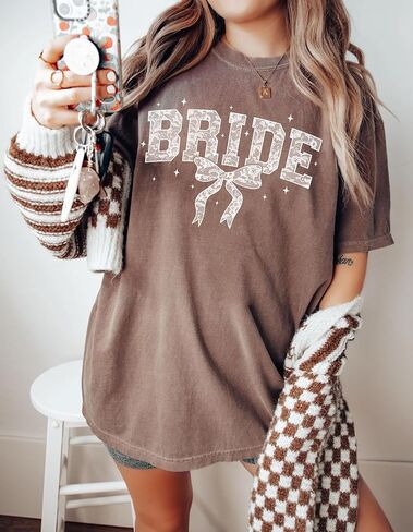 Comfort Colors® Bride Shirt, Bridal Shower Gifts,%100 Cotton, Cute Bride to Be Gifts, Bride Outfits, Bachelorette Gifts for Bride in Saudi Arabia