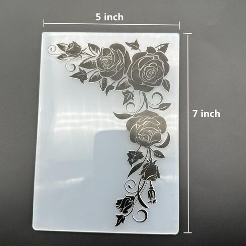3D Plastic Embossing Folder TemplateThree Dimensional Rose Edge Texture 5x7 Inch for Card Making DIY Scrapbooking Paper Crafting Handmade Crafts Scrapbooking Arts Supplies Scrapbook Decor in Saudi Arabia