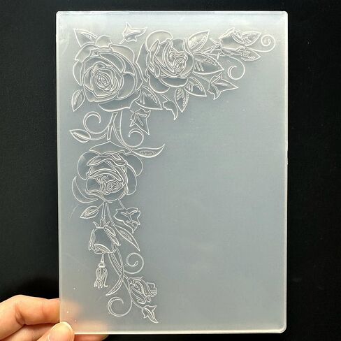 3D Plastic Embossing Folder TemplateThree Dimensional Rose Edge Texture 5x7 Inch for Card Making DIY Scrapbooking Paper Crafting Handmade Crafts Scrapbooking Arts Supplies Scrapbook Decor in Saudi Arabia
