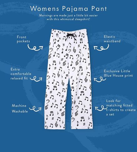 Little Blue House By Hatley Women's LBH Pajama Pants - Music Notes,Music Notes, Small in Saudi Arabia