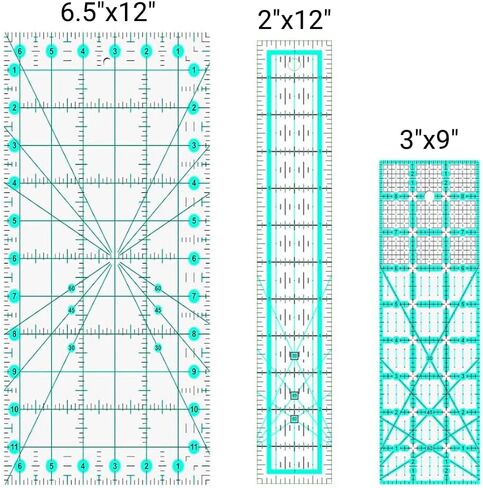 حكام خياطة اللحف ، 8 حكام خياطة اللحف (3.5 "x3.5" ، 5 "x5" ، 8 "x8" ، 10 "x10" ، 12.5 "x12.5" ، 6.5 "x12" ، 2 "x12" ، 3 "x9") حاكم اللحف بالأكريليك) in Kuwait