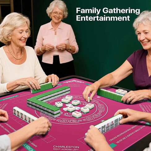 حصيرة غطاء طاولة Mahjong مع حقيبة حمل ، سطح مكافحة الضوضاء لانزلاق ، 32.4 × 32.4 بوصة ، لألعاب البلاط دومينو البوكر (البحرية) in Saudi Arabia