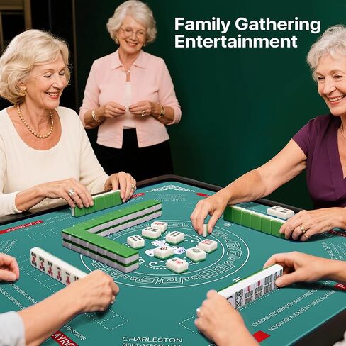 Mahjong Table Cover Mat with Carry Bag, Anti-Slip Noise Reduction Surface, 32.4 x 32.4 Inch, for Poker Cards Dominoes Tile Games (Navy) in Saudi Arabia