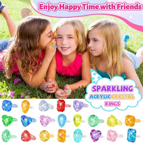 100pcs 3-Size Gem Diamond Rings Toys for kids&Unisex Adult,Bulk Plastic Ring Princess Party Favors Dress Up Jewel Ring,Goodie Bag Stuffers Fillers Carnival Prizes, Little Girl Christmas Birthday Gift in Saudi Arabia