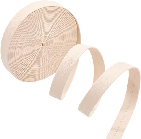 GORGECRAFT Foldover Leather Strips 5m x 12mm Flat Leather Cord Beige PU Edge Trimming 1mm Thick Lambskin Grain Leatherette Straps Braiding Thread Strings for Bracelet Jewelry Making DIY Crafts in Saudi Arabia