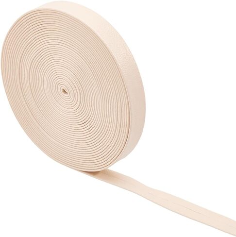GORGECRAFT Foldover Leather Strips 5m x 12mm Flat Leather Cord Beige PU Edge Trimming 1mm Thick Lambskin Grain Leatherette Straps Braiding Thread Strings for Bracelet Jewelry Making DIY Crafts in Saudi Arabia
