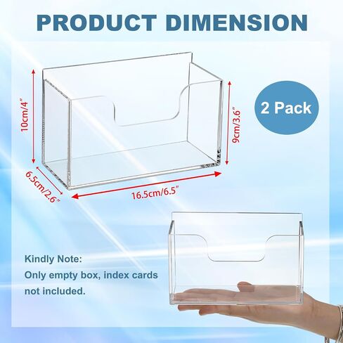 BTSKY 1 Pack Acrylic Index Card Holder Display Stand - 4X6 Inch Notecard Box Recipe Organizer, Clear Index Card Case for Office Desk Recipe Notecard Storage Box, Photo Holder Organizer in Saudi Arabia