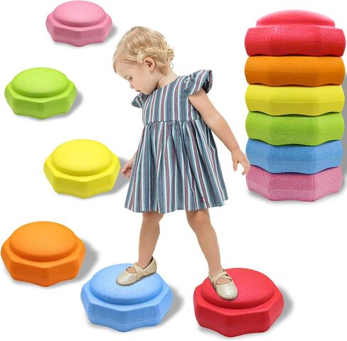 Stepping Stones for Kids-6 PCS EPP Balance Balance Kids Steping Stones للأطفال الصغار 1-3 للنشاط الخارجي الداخلي الذي يعزز مهارات التوازن والتنسيق لدى الأطفال الصغار in Kuwait