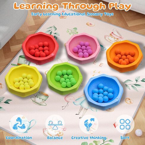 Stepping Stones for Kids-6 PCS EPP Balance Balance Kids Steping Stones للأطفال الصغار 1-3 للنشاط الخارجي الداخلي الذي يعزز مهارات التوازن والتنسيق لدى الأطفال الصغار in Kuwait