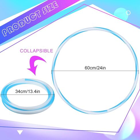 Jerify 4 Pack LED Hoop Light up LED Glowing Lights Fitness Exercise Hoops 10 Color Changing Exercise Glowing Hoop for Halloween Party Favors Dance Dark Fitness in Saudi Arabia