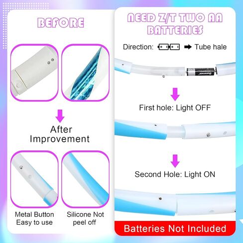 Jerify 4 Pack LED Hoop Light up LED Glowing Lights Fitness Exercise Hoops 10 Color Changing Exercise Glowing Hoop for Halloween Party Favors Dance Dark Fitness in Saudi Arabia