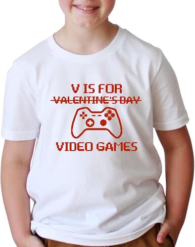 V هو لألعاب الفيديو Boys Valentines Day Shirt ، Gamer Boy Valentines Day Outfit ، Toddler Boy Valentines Day Shirt ، ملابس عيد الحب لصبي طفل. متعدد الألوان in Saudi Arabia